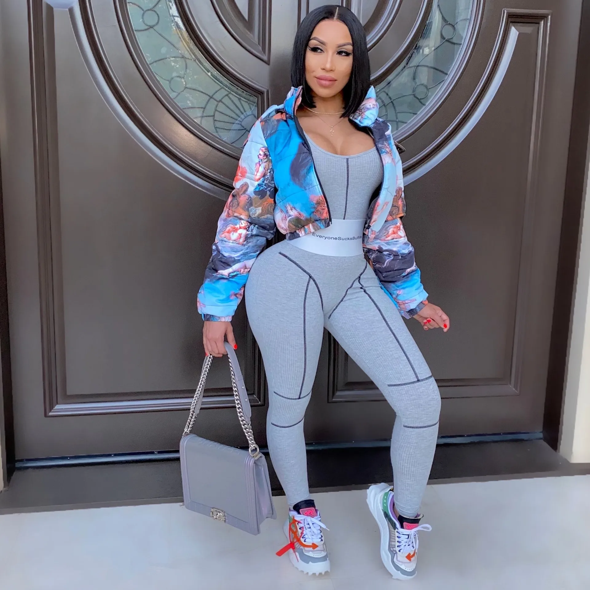 Printed winter jacket womens Clearance