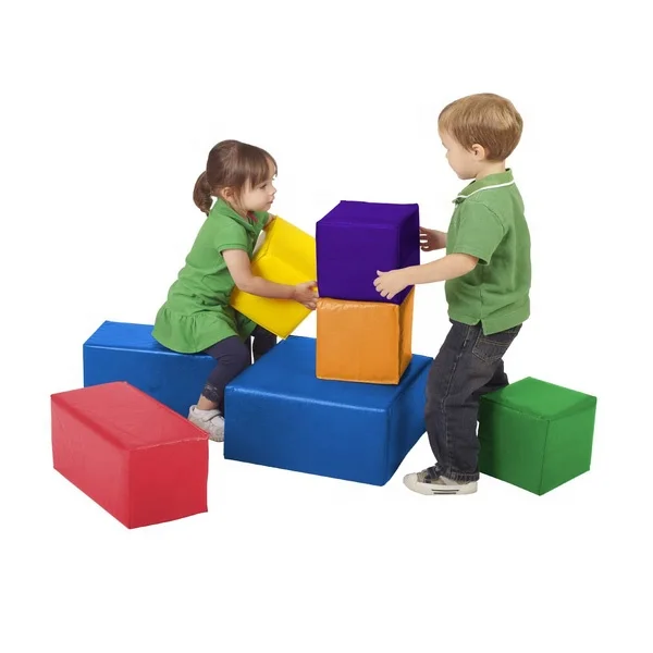 PVC cover kids indoor soft play foam sponge cube building blocks