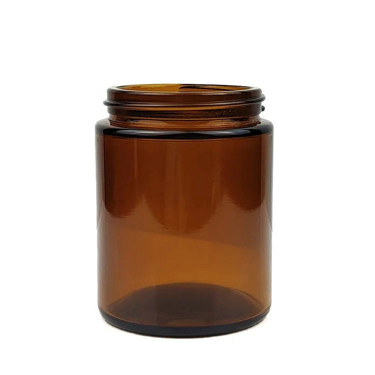 MIG Packaging 8oz Amber Glass Candle Jar with Aluminum Cap