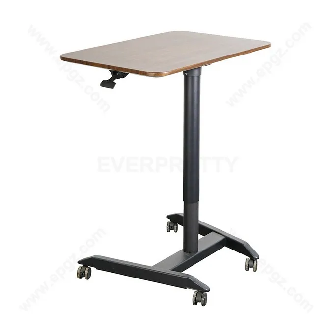 EVERPRETTY University Classroom Furniture Study Combination Table Easy to Move Wooden Student Desk with Wheels