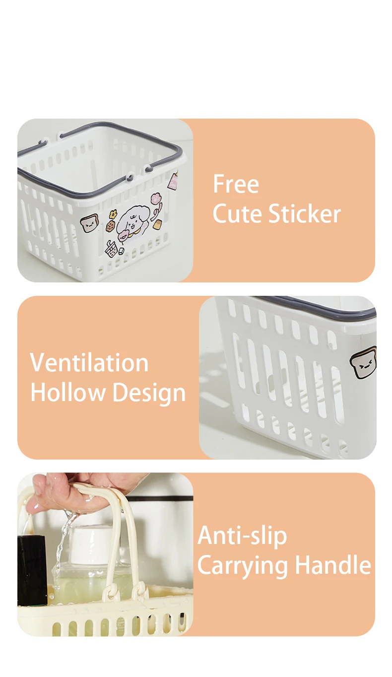 Custom Bathroom Shower Shampoo Storage Basket Household Plastic Kitchen