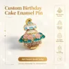 Pin esmaltado personalizado de pastel de cumpleaños, colores vibrantes, muestreo rápido