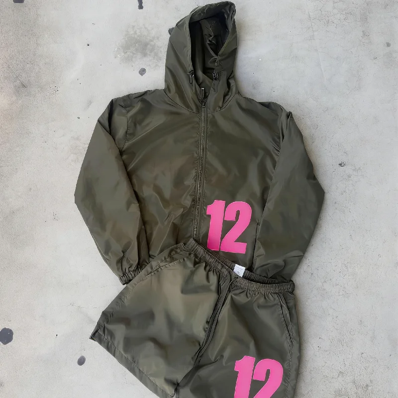 Custom Lightweight Windproof Waterproof Windbreaker Tracksuit Set with Nylon Shorts for Casual Jogging Men gallery 7