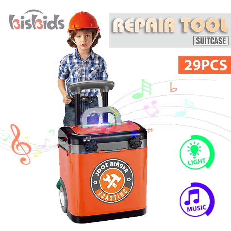 Ролевые музыкальным светом детский набор инструментов для ремонта игрушки чемодан с 29 шт.