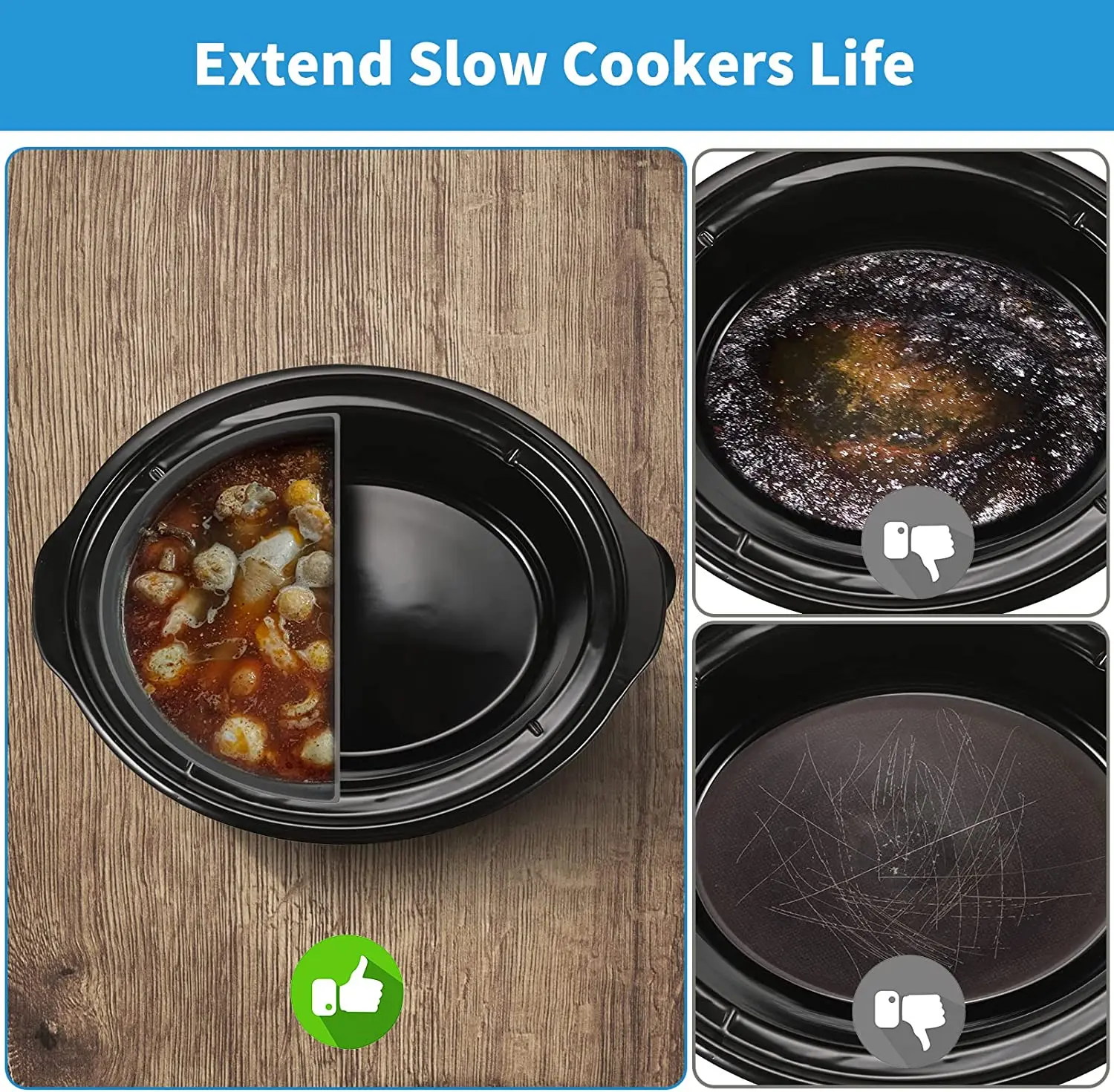 Reusable Slow Cooker Crock Pot Divider Insert - China Silicone Crockpot  Liner and Crockpot Liner price
