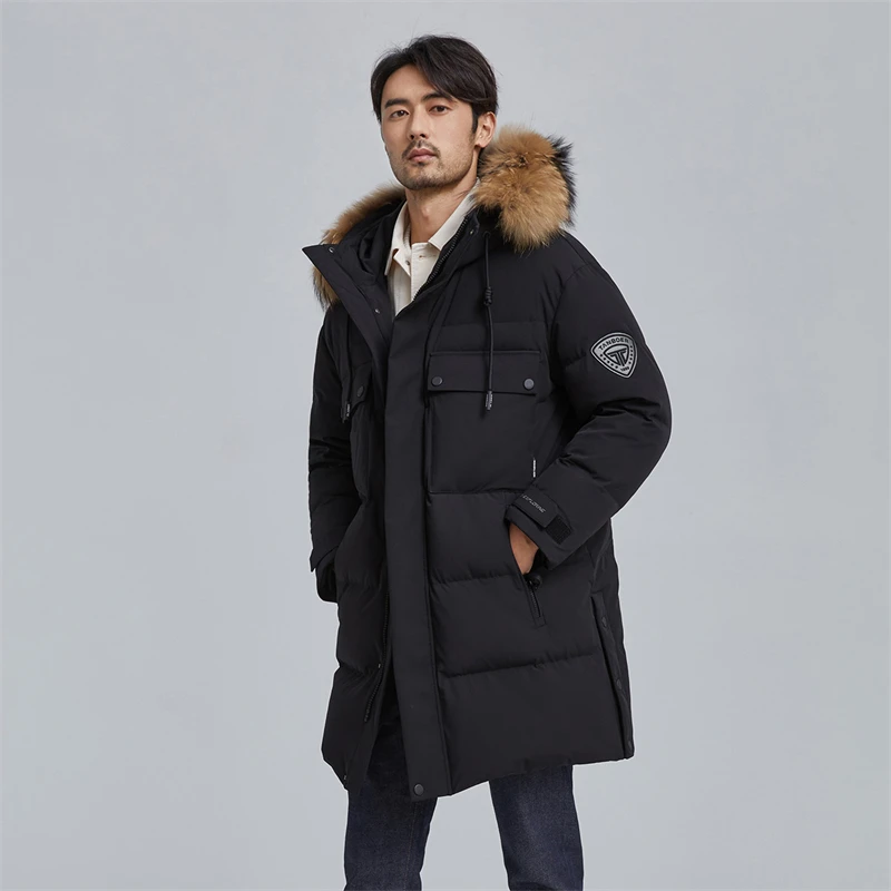 Warm And Thick Winter Down Coat With Fur Collar Mens Bubble Jacket ...