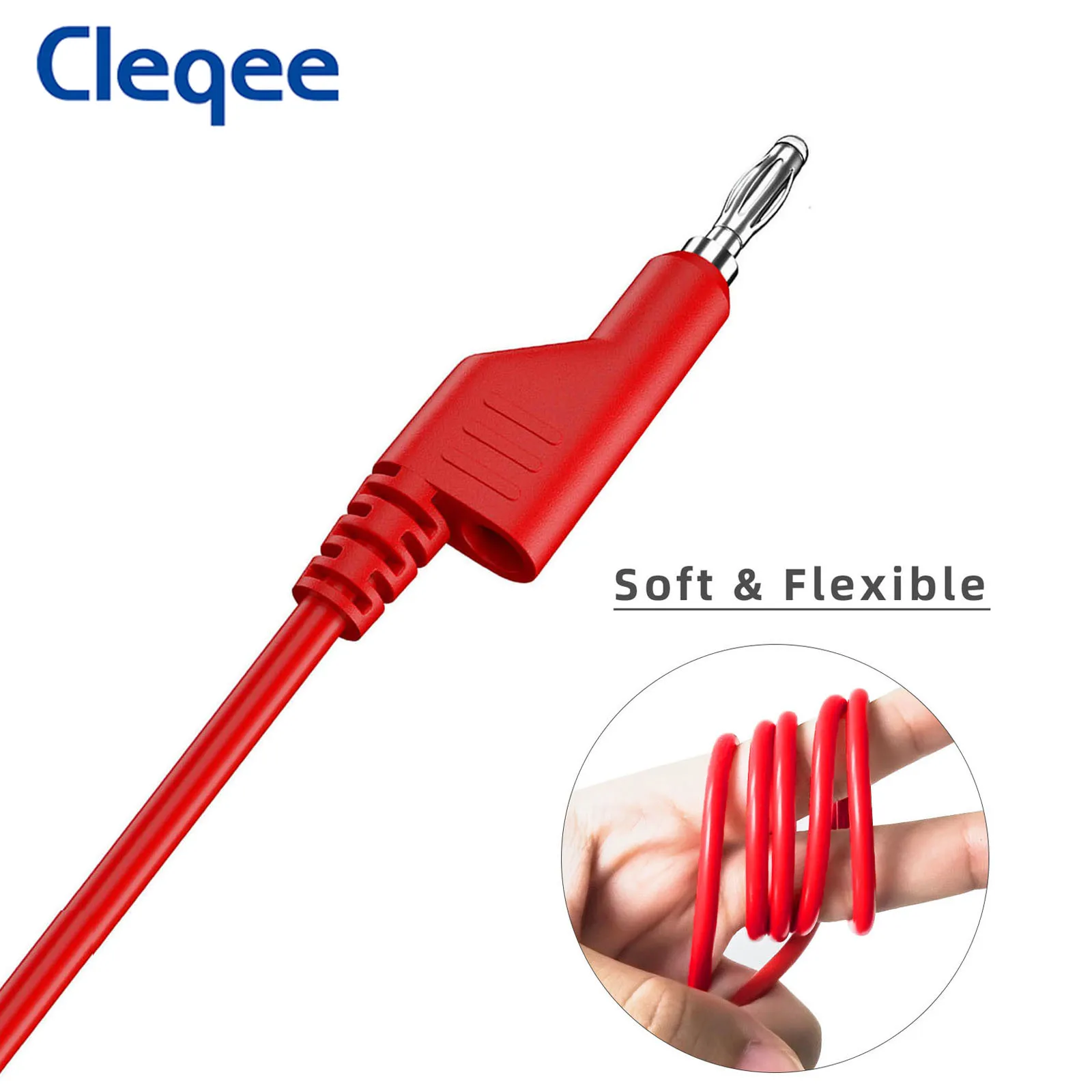 Akozon P1041 Lot De 2 Câbles De Test Multimètre Avec Fiches Banane 4 Mm – Rouge Et Noir – 103 Cm – 15 A