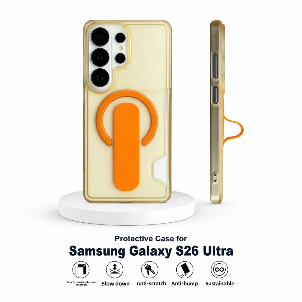 Magnetic Ring Matte Integrated Case for Samsung Galaxy S26 Ultra S25 Ultra S24 S25 Plus Shockproof Slim Cover with Card Slot