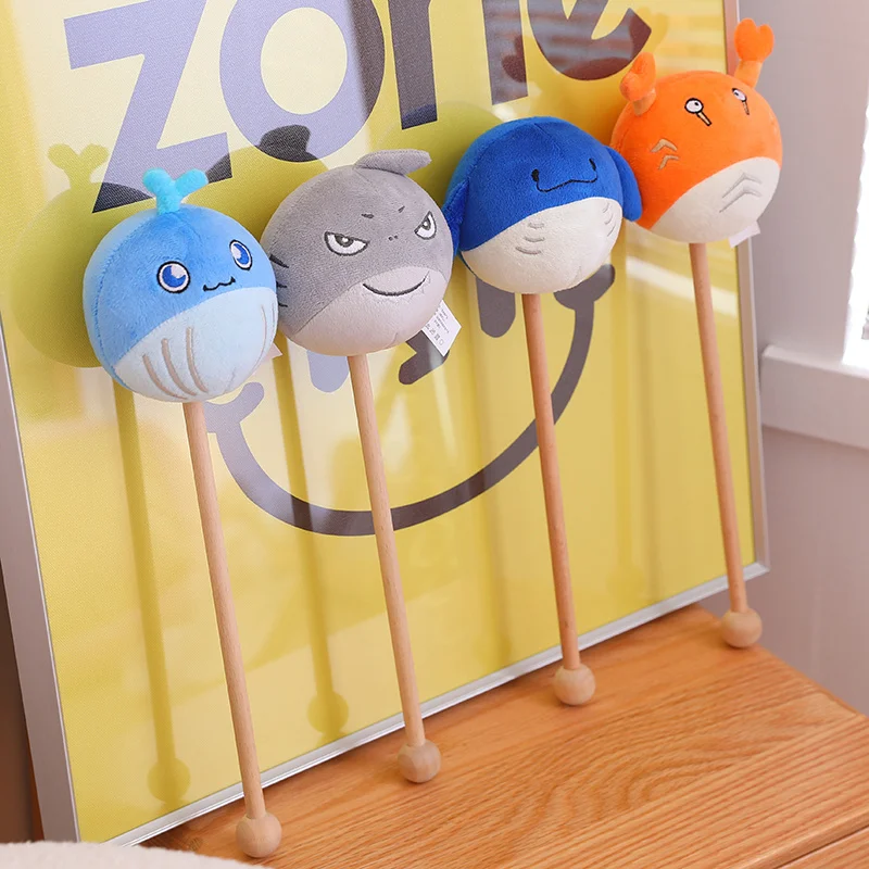 Wholesale Different Animal Head Shark Plush Massage Hammer Plush