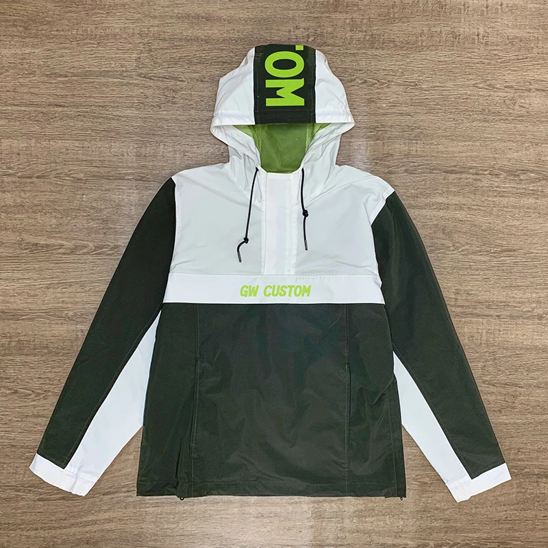 Wholesale Custom Logo Windproof Plain Jacket Custom Mens Half Zip