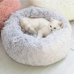 Long Plush cute pet beds round comfortable and warm pet beds NO 2