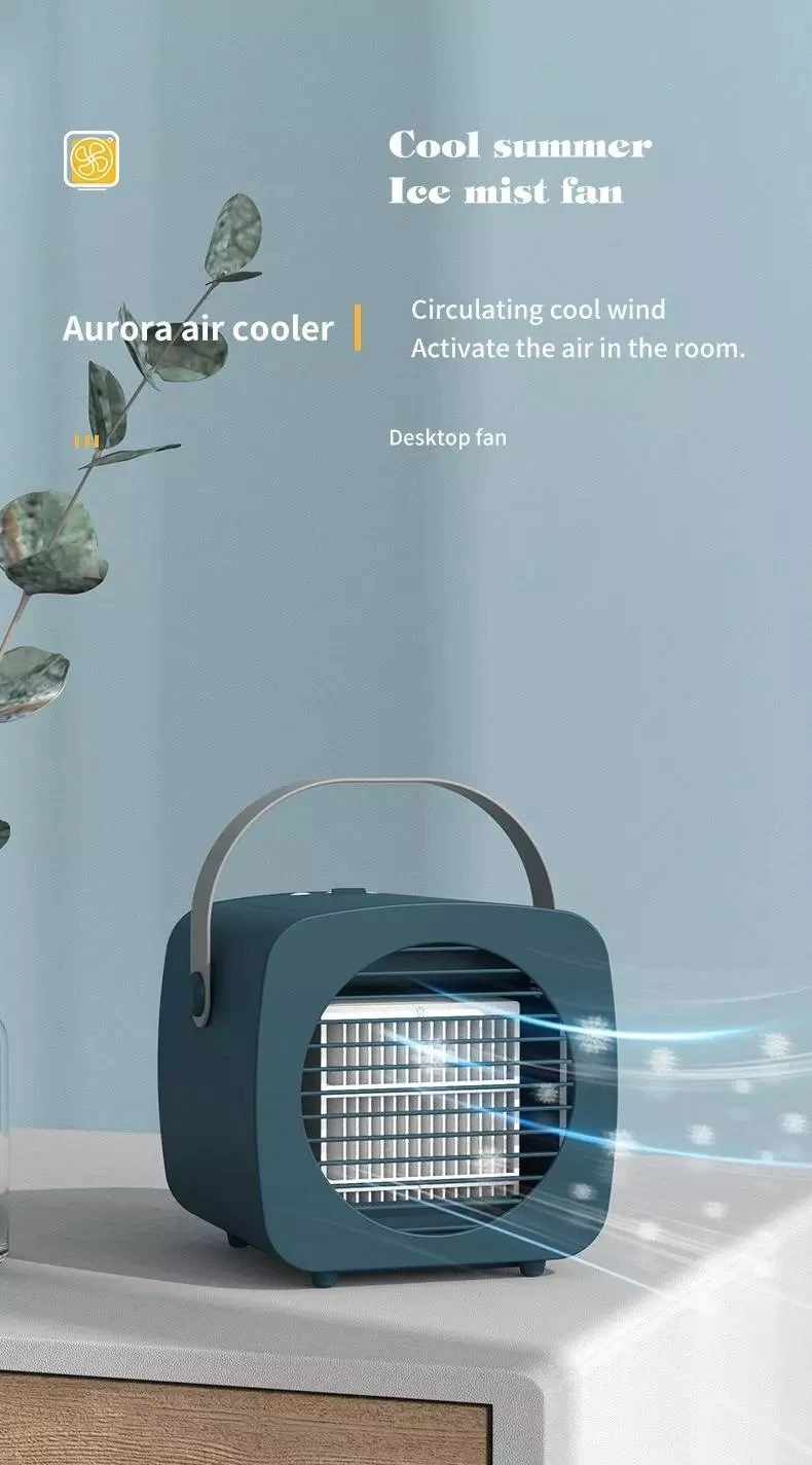 Portable Desktop Air Cooler Fan With 3 Modes And Water Mist_voghion.com