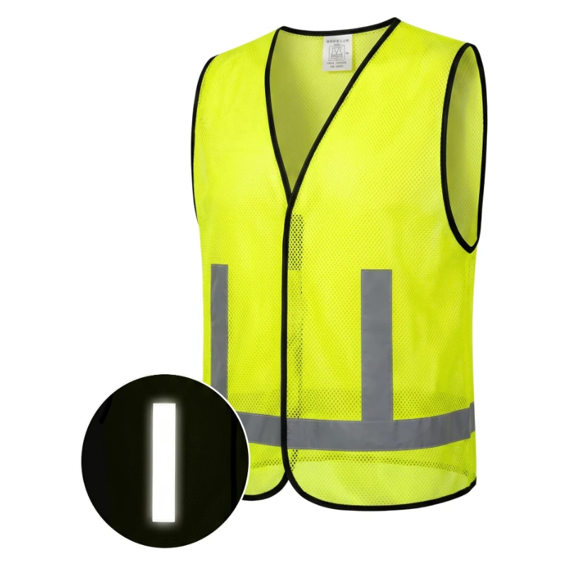 Enhanced Visibility Mesh Fabric Security Detail Event Coordination Fluorescent Green Orange Reflective Safety Vest