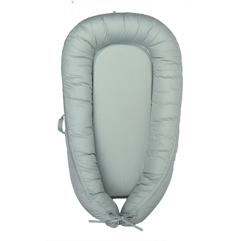 Новый стиль однотонный 100% органический хлопок переносное детское гнездо лежак