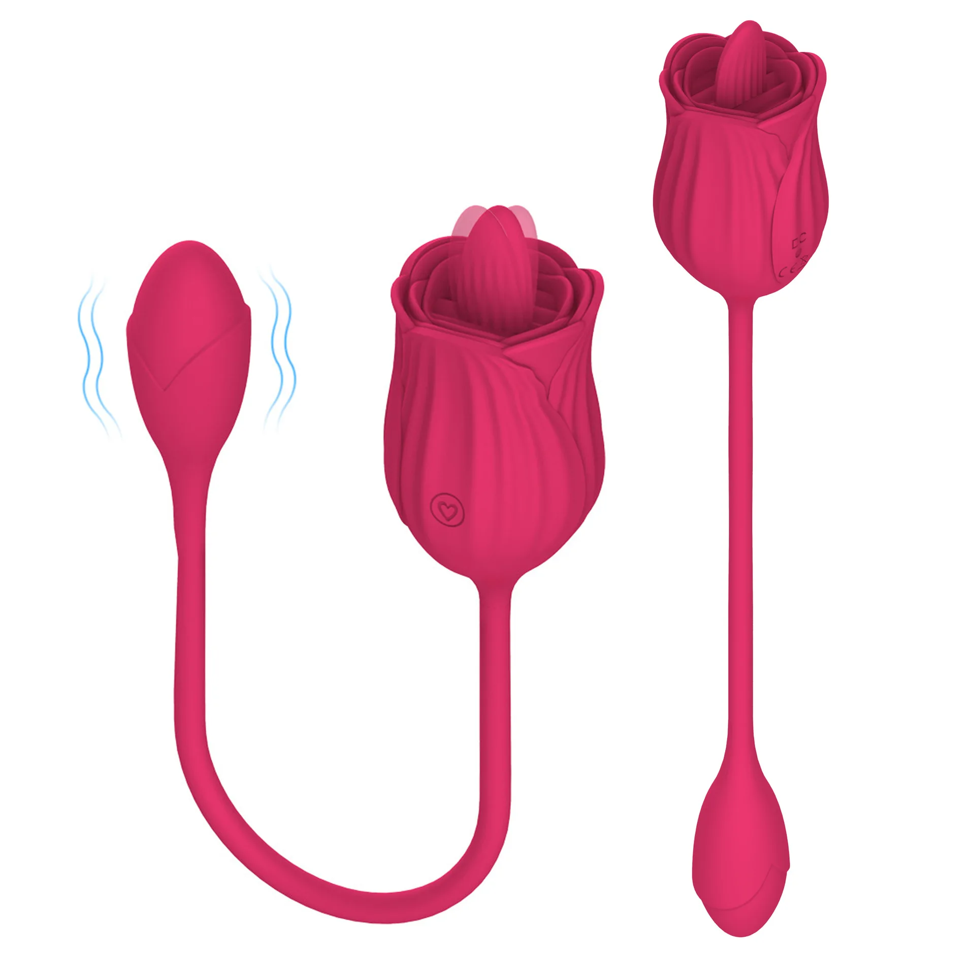rose toy masturbating Sex Toy Masturbating 2 in 1 Rose Vibrator Adult Love Egg G Spot Flower  Thrusting Clitoris Stimulator Suck Sex Toys for Female