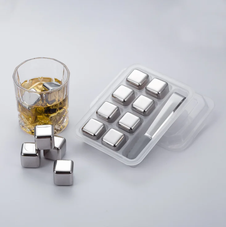 stainless steel rocks ice cubes