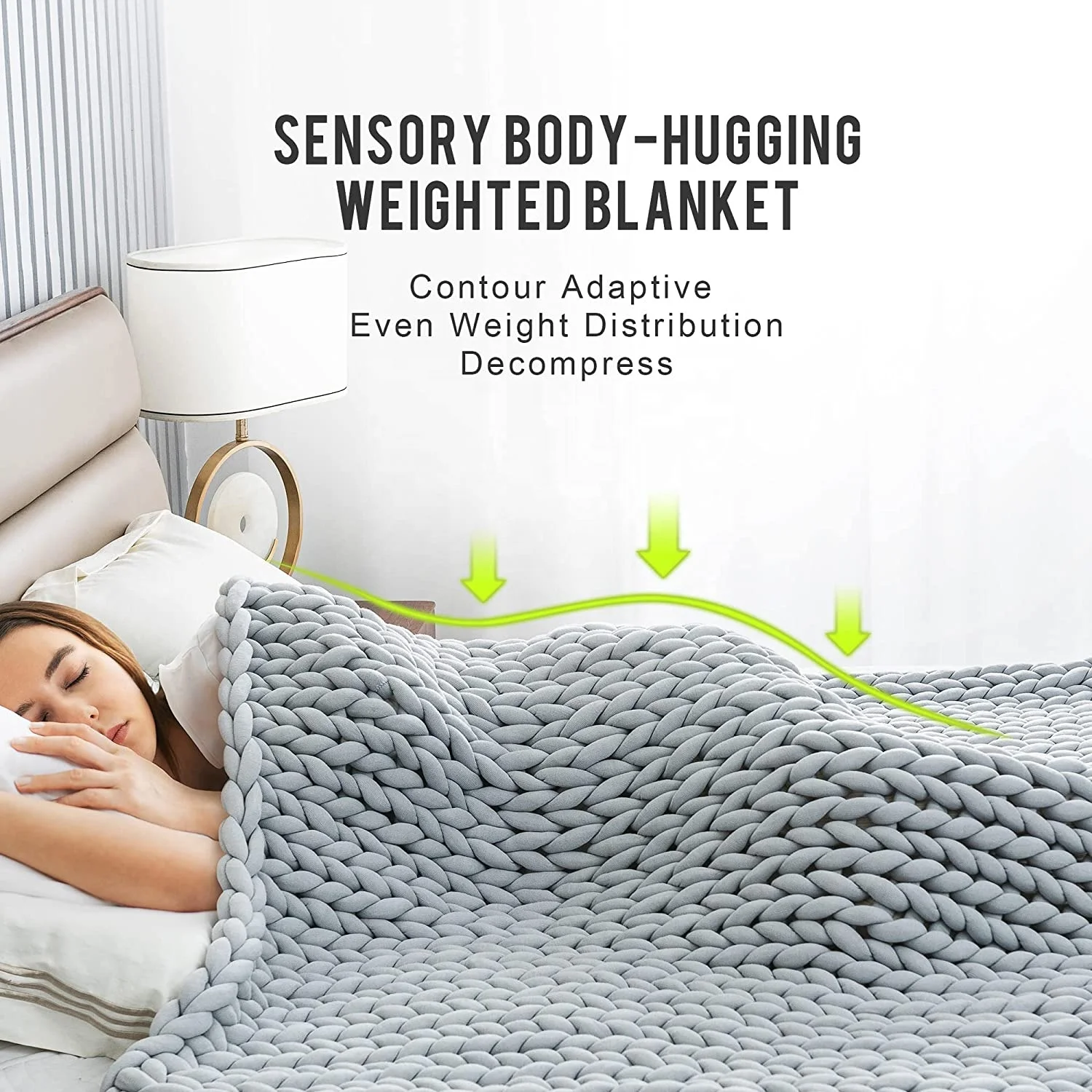 Wholesale Hand Made Knitted Weighted Blanket Chunky Knit Weighted Throw