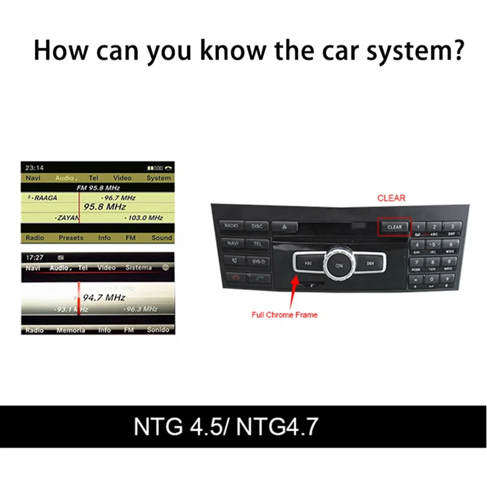 Wireless CarPlay Android Auto Retrofit Interface for Mercedes W204 W176 W246 W166 R231 C218 W212 C117 R172 Rear Camera Decoder