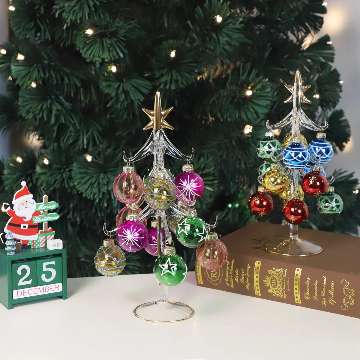 üveg télapó ajándékok asztali díszítések télapó fa fehér kiegészítők