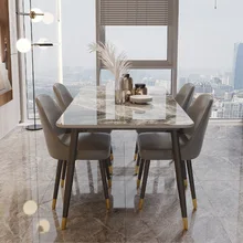 Hot selling rectangular modern marble tables dining table set space saving dining table and chairs