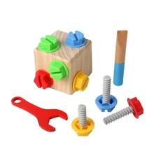 Montessori Educational Wooden Screw Cube Set Children Educational Toys Wooden Educational Toys