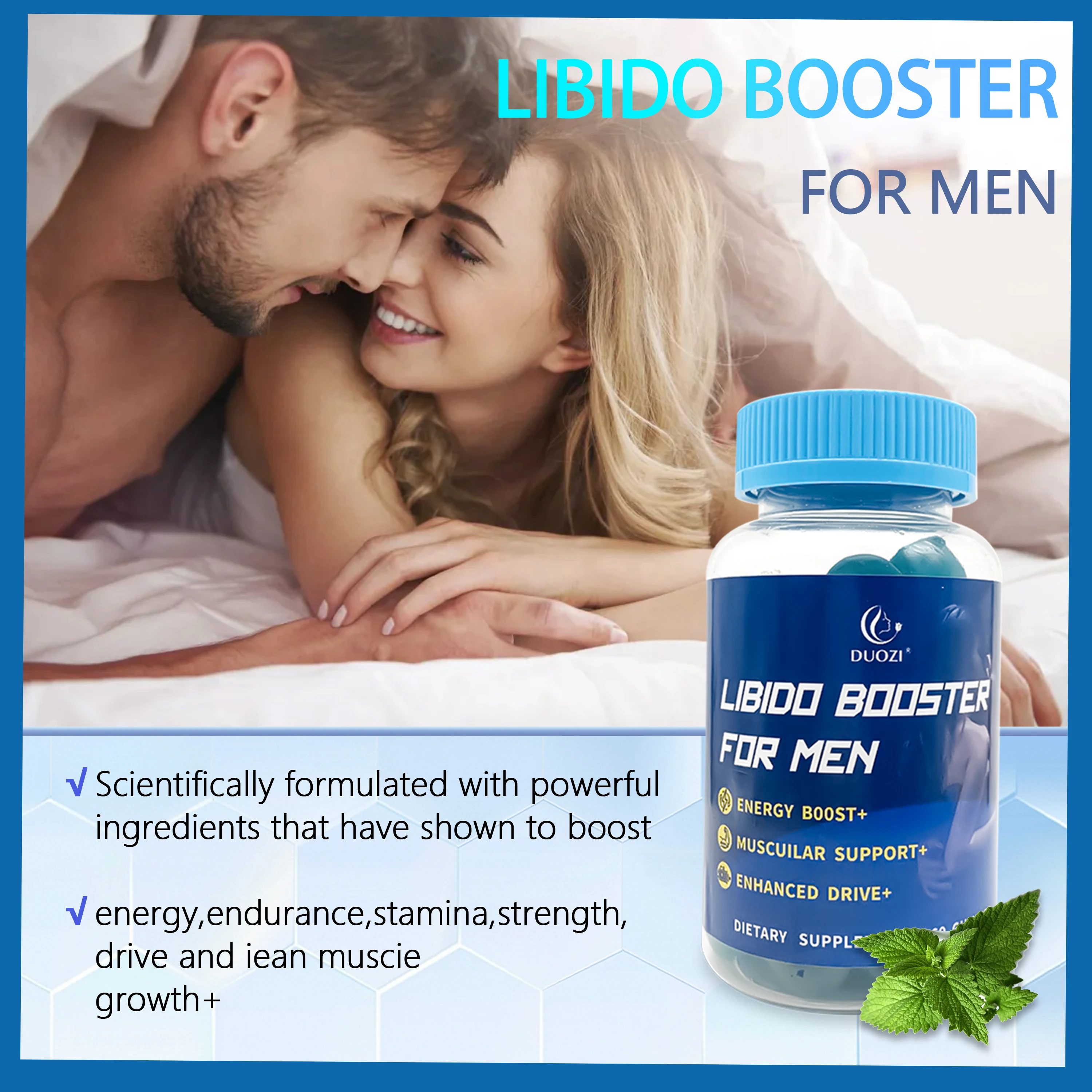 High Quality Men's Libido Booster Energy and Muscular Support Gummy Candy for Men