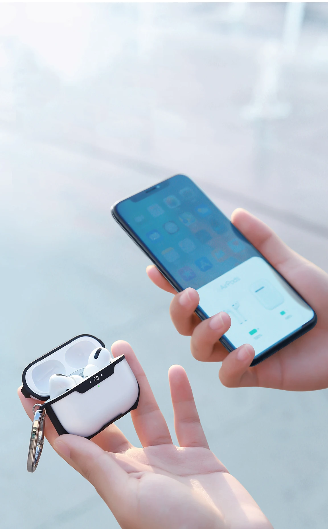 Матовый противоударный прозрачный чехол из поликарбоната для airpods PRO 1