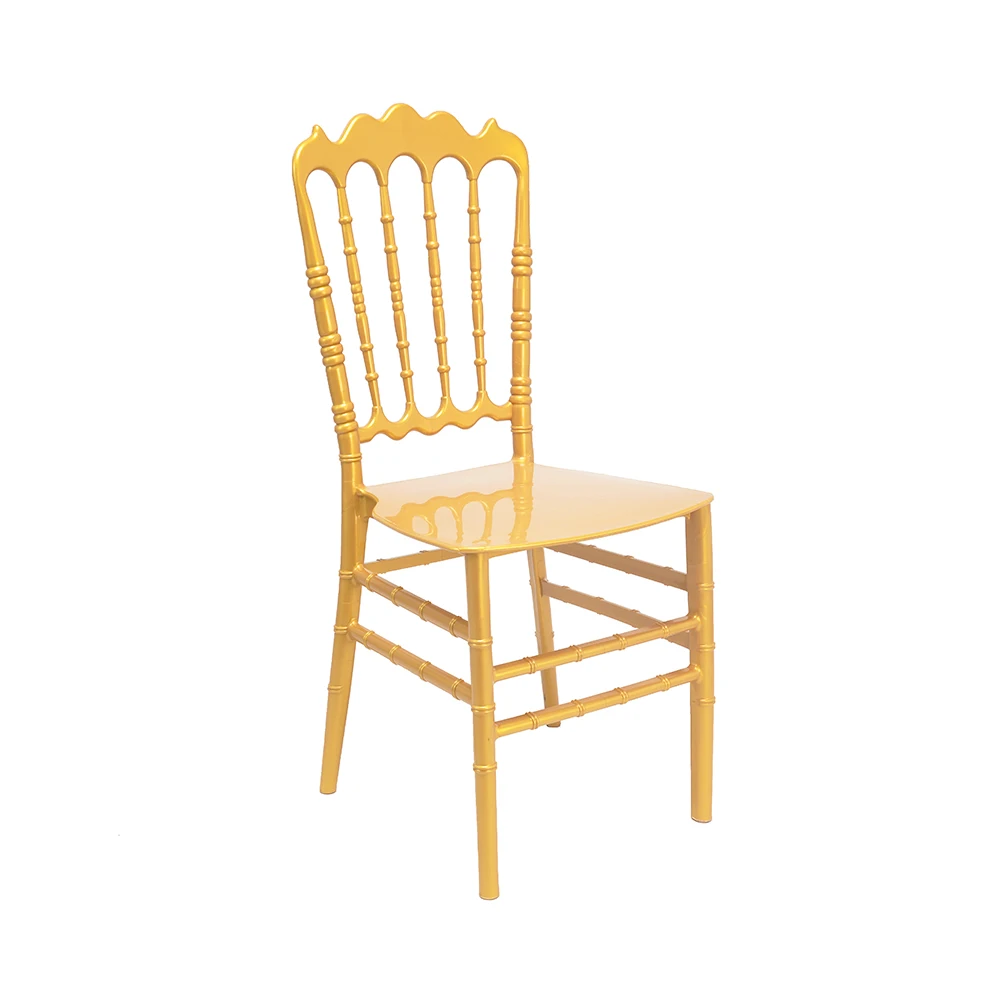 Cheap Stackable Gold Wedding Banquet Napoleon Plastic Chair for Event Party