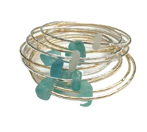 Wholesale Fashion Bangles Non Tarnish Jewelry Goldfilled 14k Gold Plated 925 Silver Bracelet Natural Custom Hawaiian Bangle