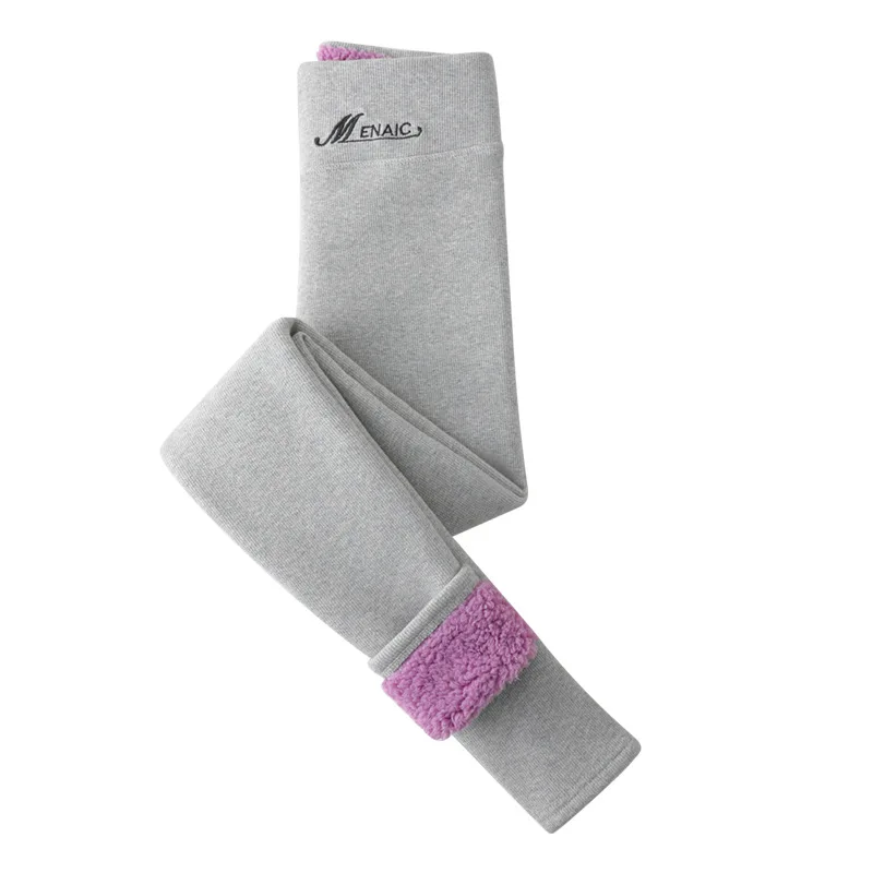 KTS366 OEM Custom High Waist Winter Leggings Pants Embroidery Word Cloud Velvet Fleece Lined Women Thermal Pantyhose / Tights