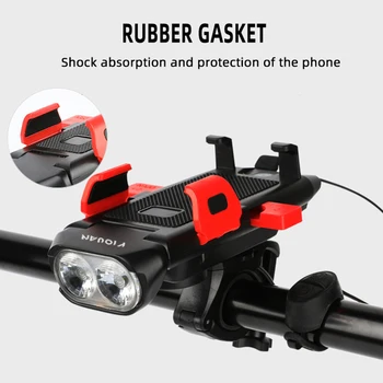 Luce Bici 4 In 1 Impermeabile Con Clacson E Power Bank 4000 MAh | Supporto Telefono E Torcia | Manubrio Facile | Per Uomo E Donna