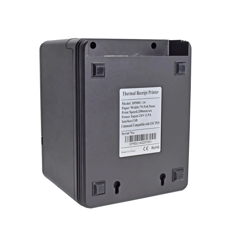 Fast Speed 80MM Receipt Printer Low Noise Desktop Thermal Receipt Printer with Auto Cutter