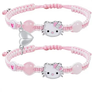 XMITHJLS Couples/Friendship Matching Bangles Spider/kitty Set Valentine's Day Birthday Jewelry Gifts Gf Bf Soulmate BFF Natural