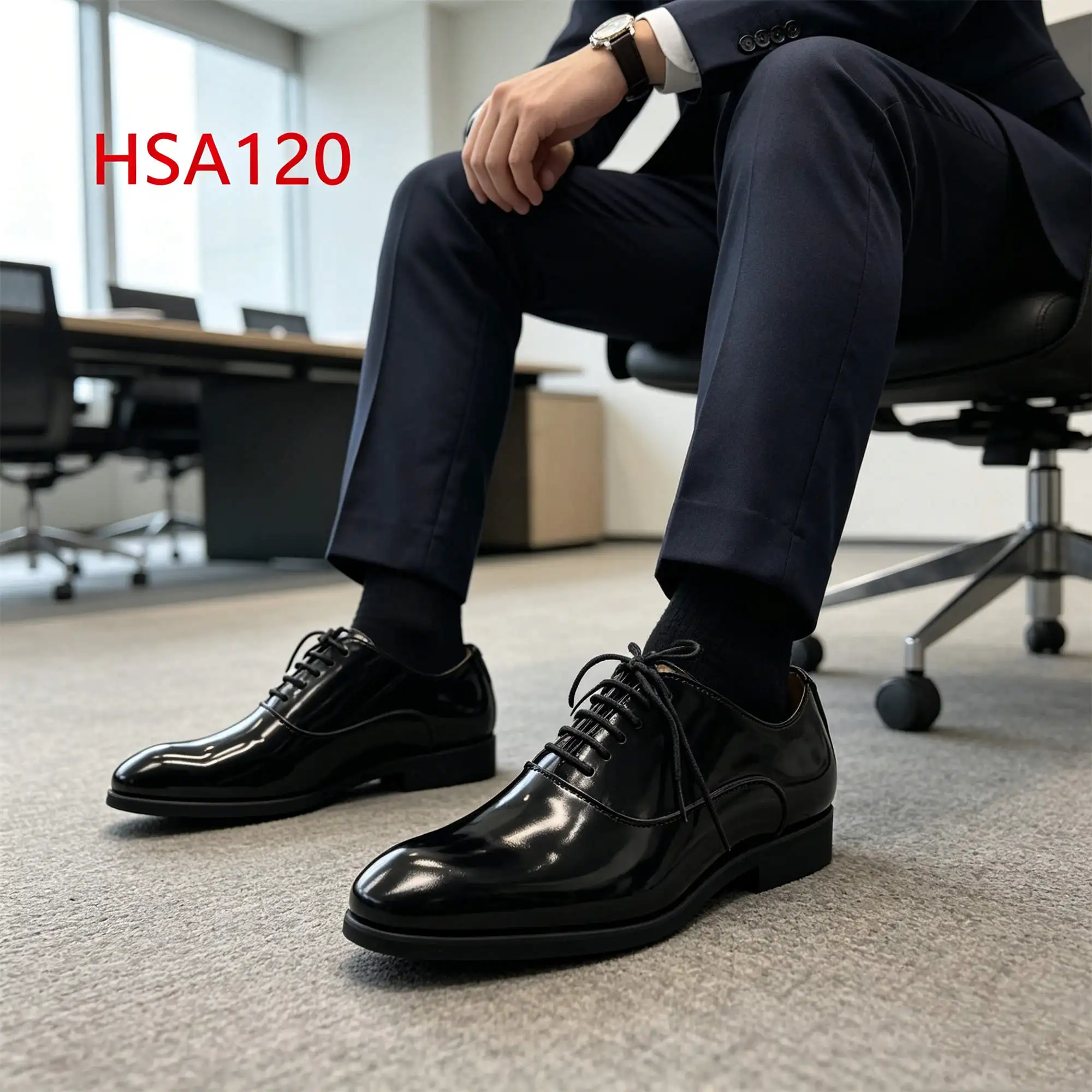 ZYF,Senegal Market Popular Shining/matte Leather Men Dress Shoes Conference Center Easy Clean Pointed Toe Office Shoes HSA120