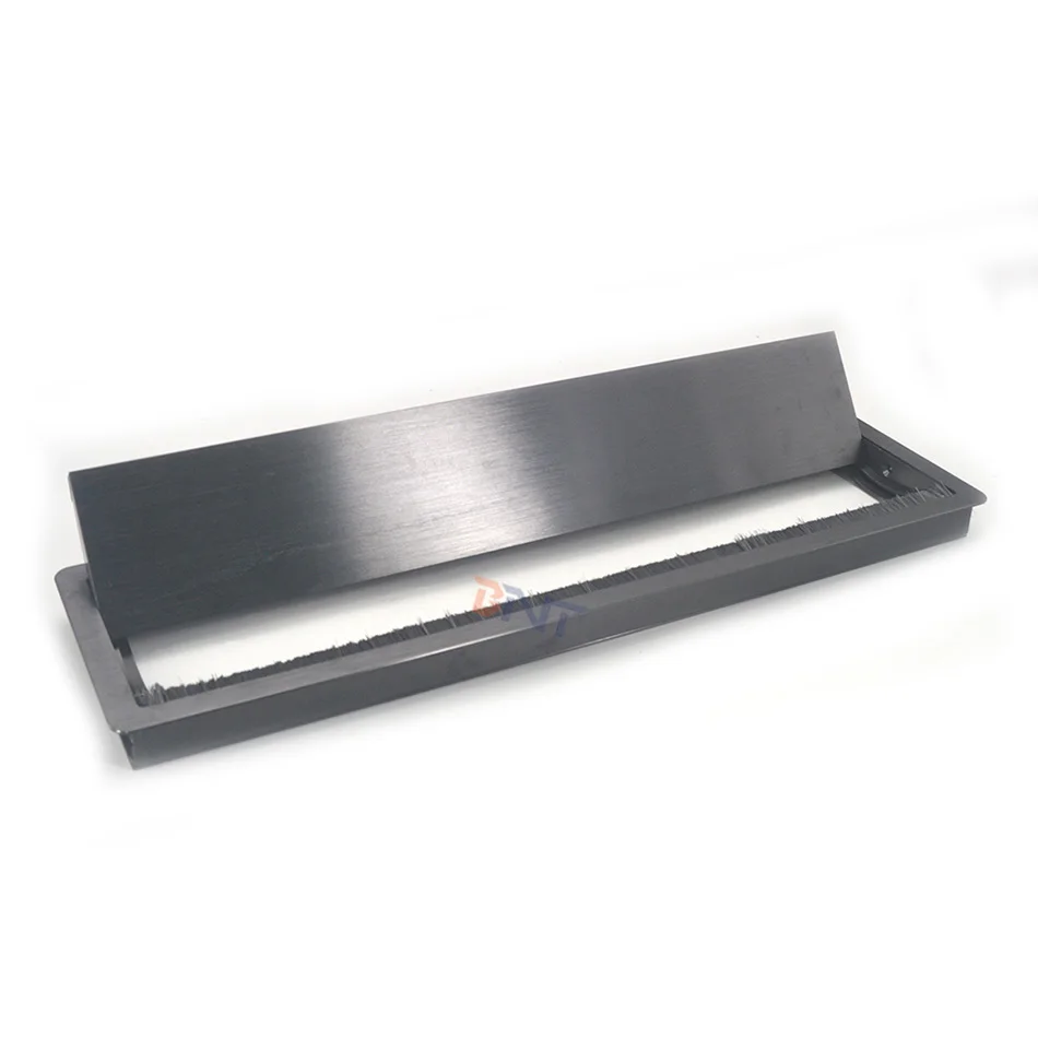 Conference Table Flip Cover Cable Cubby Aluminum Alloy Grommet Box Cable Cover Box Management With Brush