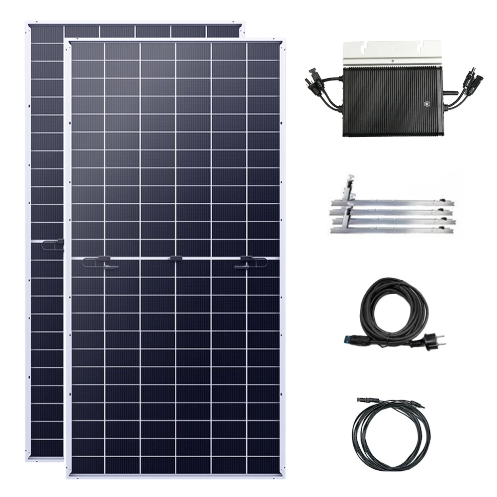 panou Solar Monocristalin 800W 1000w cu Micro Inversor Sistem Complet pentru Acasă pentru Sistem Solar de pe Balcon 1KW Controler MPPT 220V Output