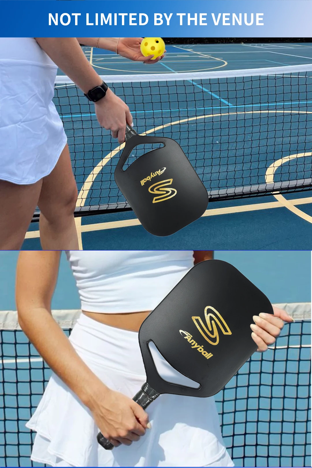 New Arrival In-stock T700 Carbon Fiber Pickleball Paddle Anyball Brand Professional Pickleball Paddle details