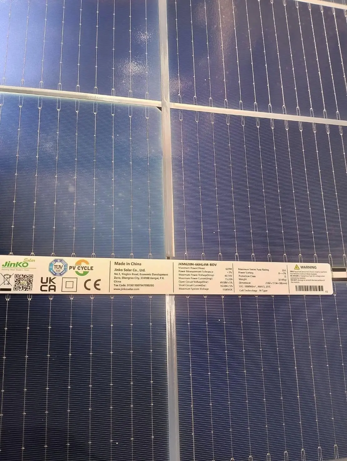 Jinko 66HL4M-BDV Tiger Neo Bifacial Dual Glass Solar Panels 630/640/645 ...