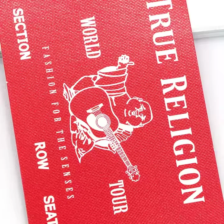 Custom Logo Printing Red Texture Paper Perfume Hang Tag Wine Bottle Hang Tags with Metal Eyelet