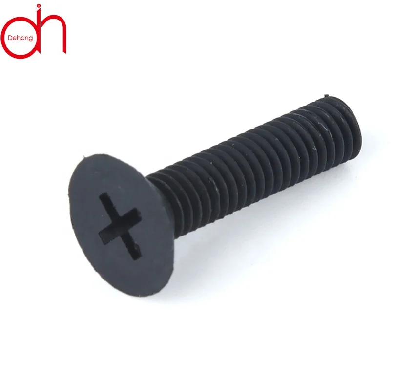 Nylon Black Display M2 Plastic Flat Cross Machine Screws