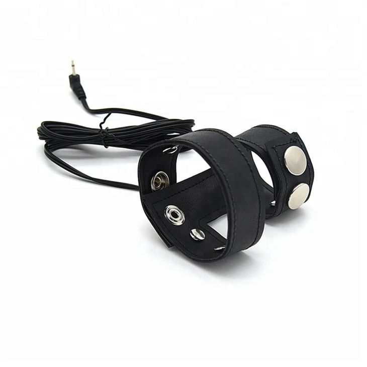 Wireless Remote Control Electro Shock PU Leather Penis Ring Scrotal Ring Electric Stimulate Cock Rings Medical Themed Sex Toys