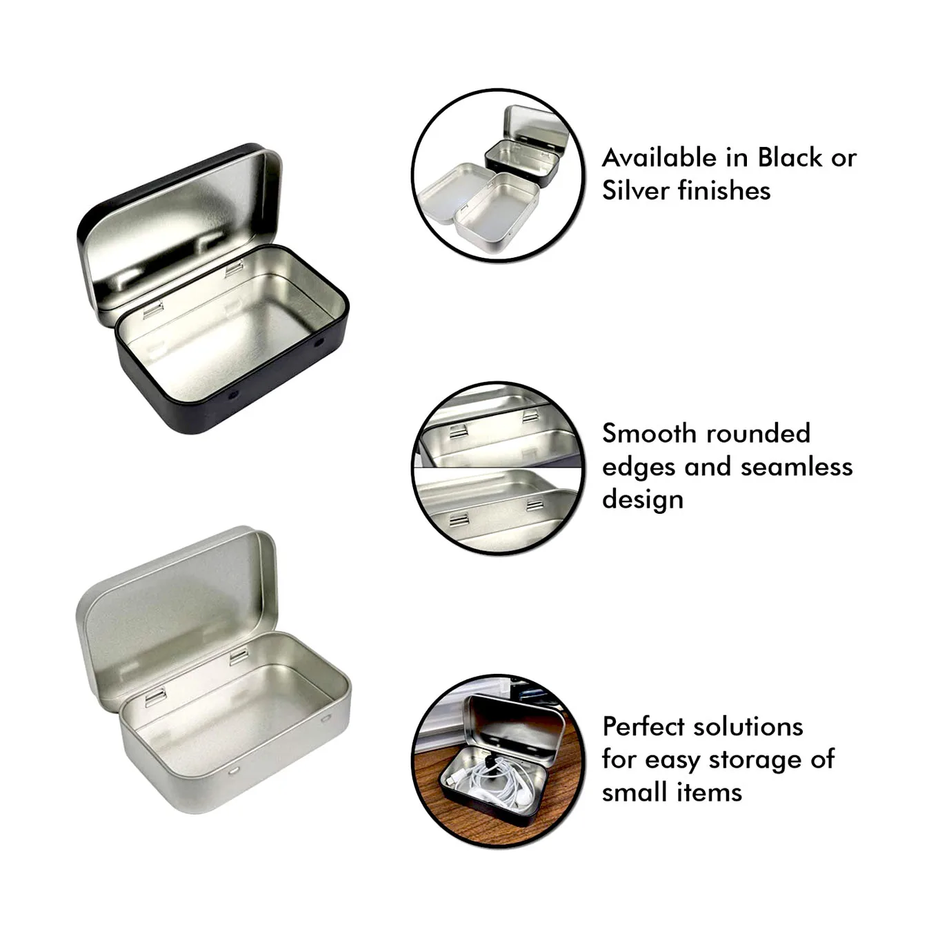 Custom Printed Metal Hinged Lid Mint Candy Tin Box Packaging Chewing