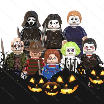 Halloween Horror Movie Plastic Building Blocks Jason Child's Paly Billy Scream Killer Eric Darven Freddy Mini Action Toy Figures
