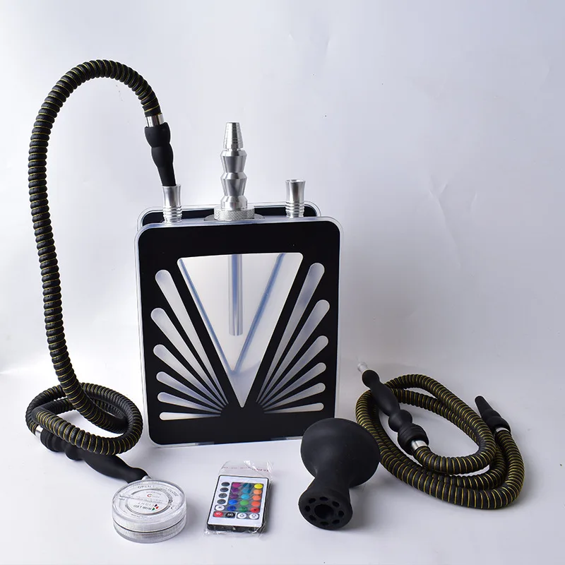Wholesale Zinc Alloy Hookahs Led Chicha 2 Hose Hookah Shisha