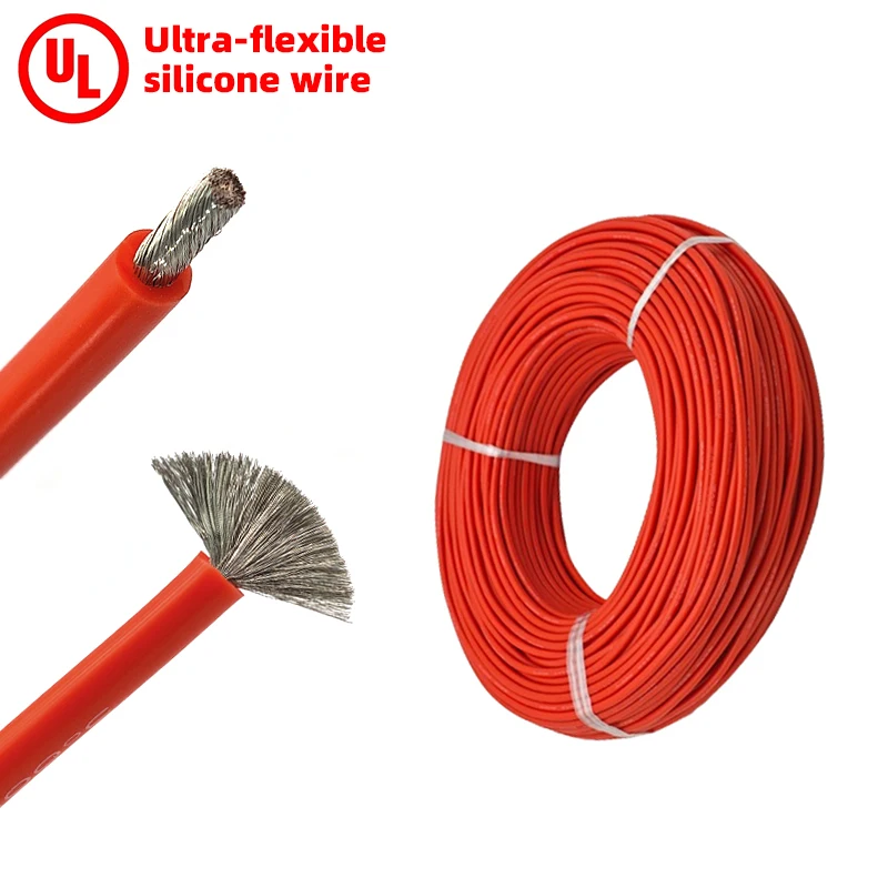 Custom UL 12awg Flexible Silicone Rubber Insulation Cable Wire Low-smoke Home Wiring Tinned Copper Electrical Cables and Wires