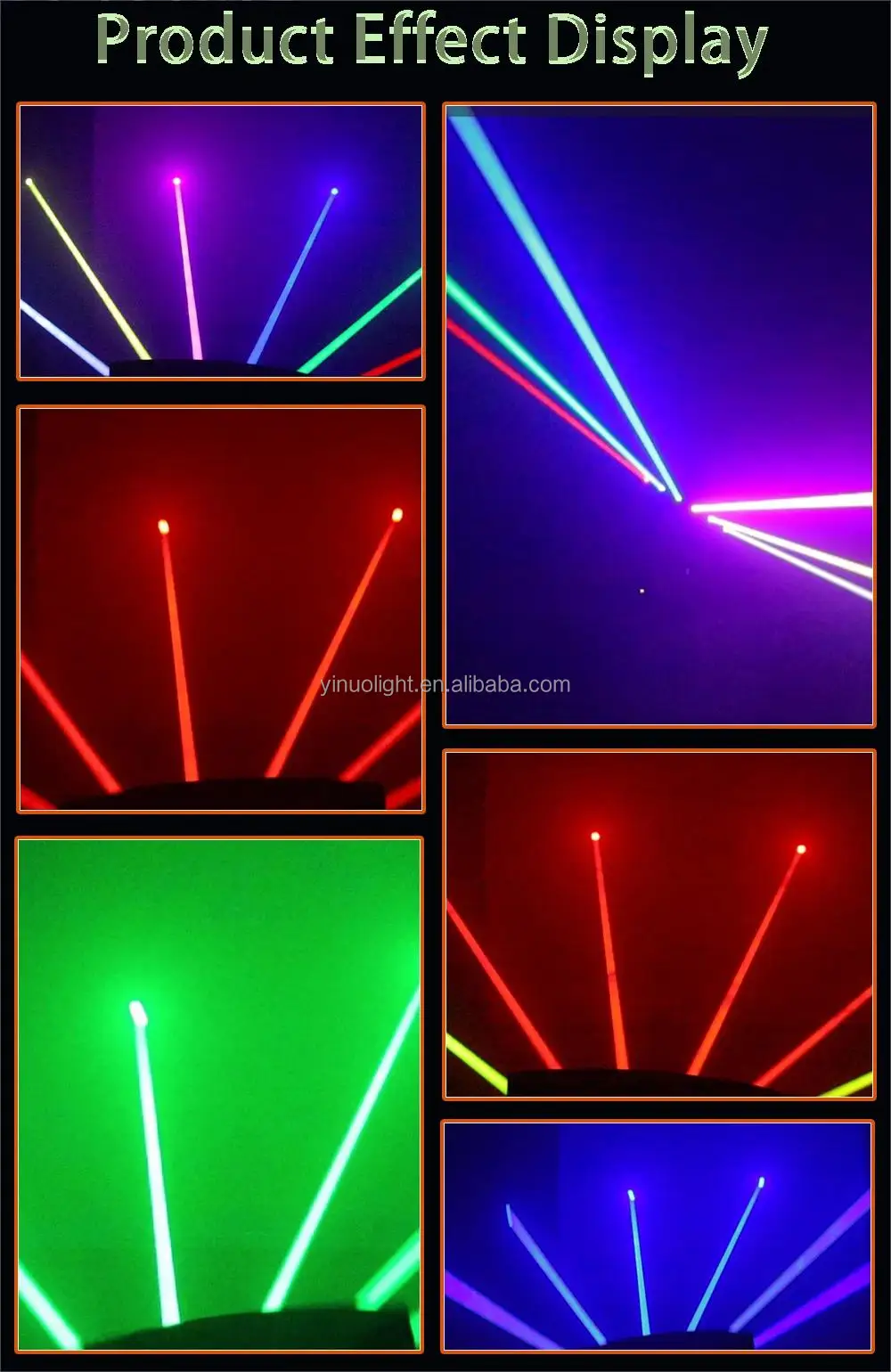 6 Eyes RGB/RED Laser Moving Head Light - DMX512 Controller