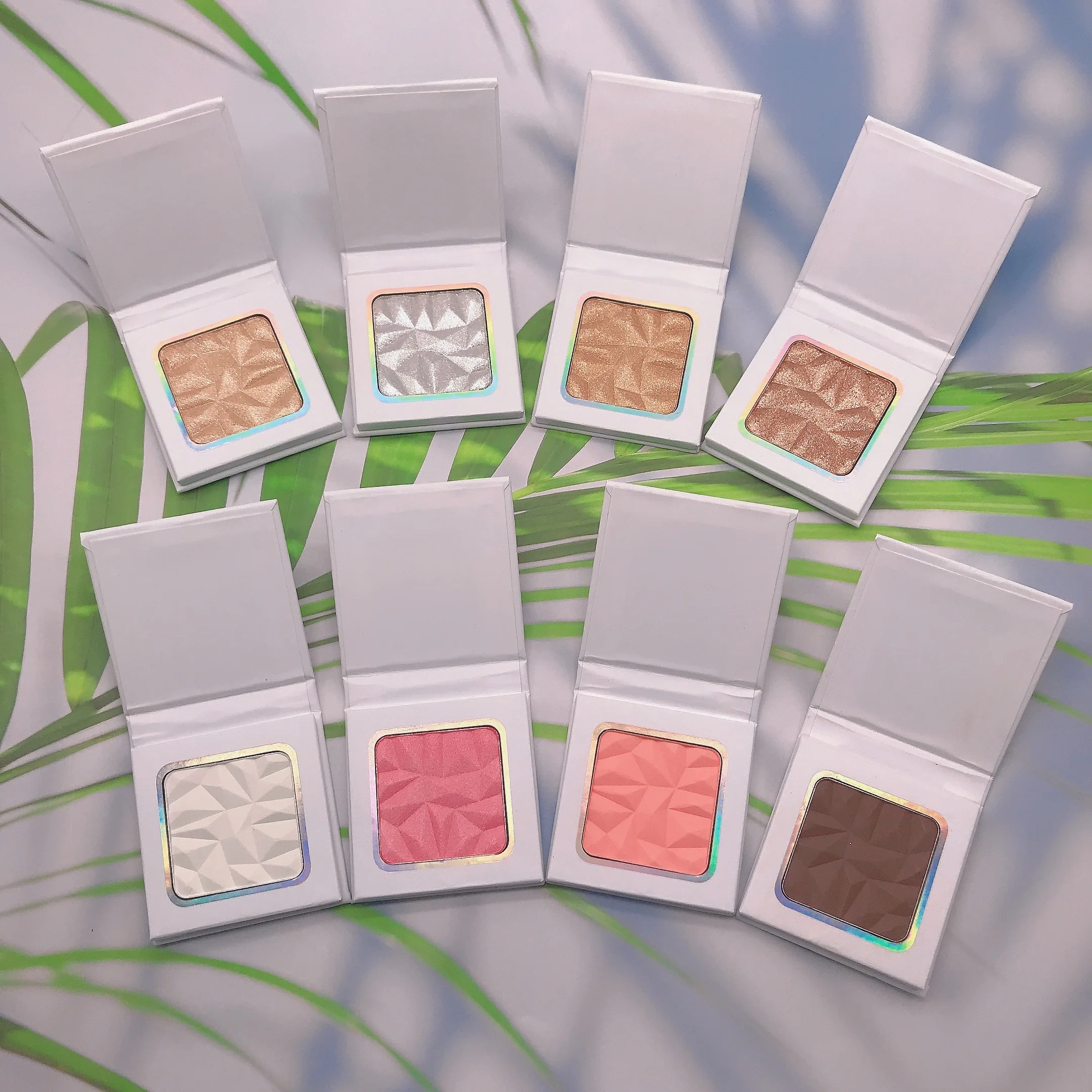 Высококачественные фирменные румяна, хайлайтер, контур, бронзер, палитра, сделанные на заказ Румяна для макияжа с логотипом