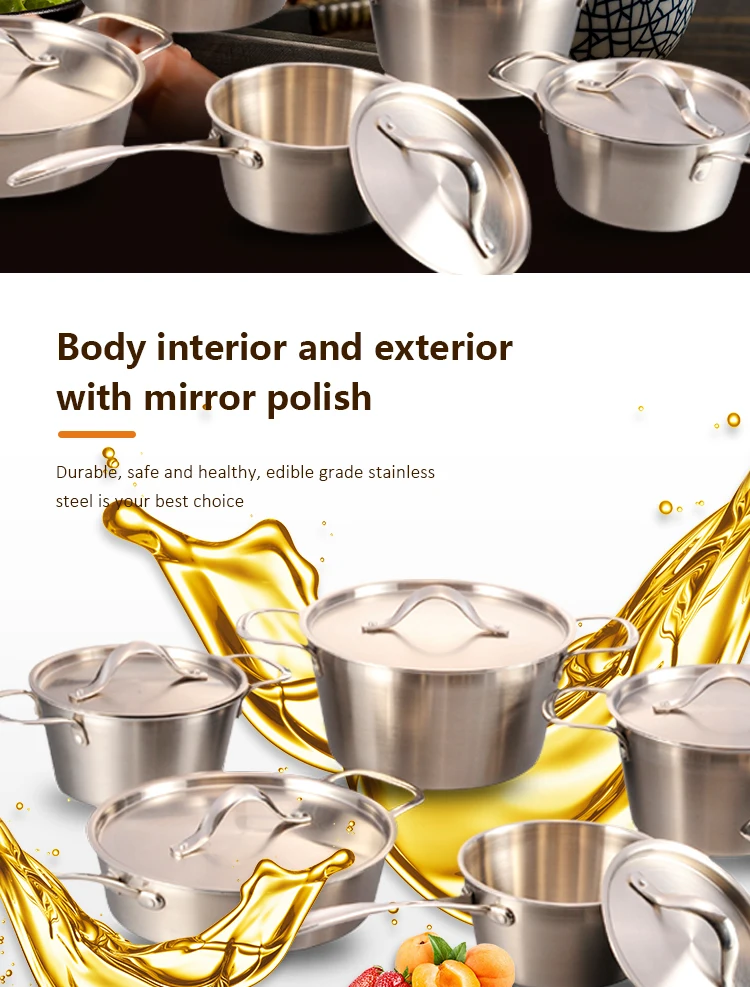 Wholesale 12Pieces Cookware Sets Stainless Steel Stock Soup Pots Casseroles Cooking Pot Sets factory