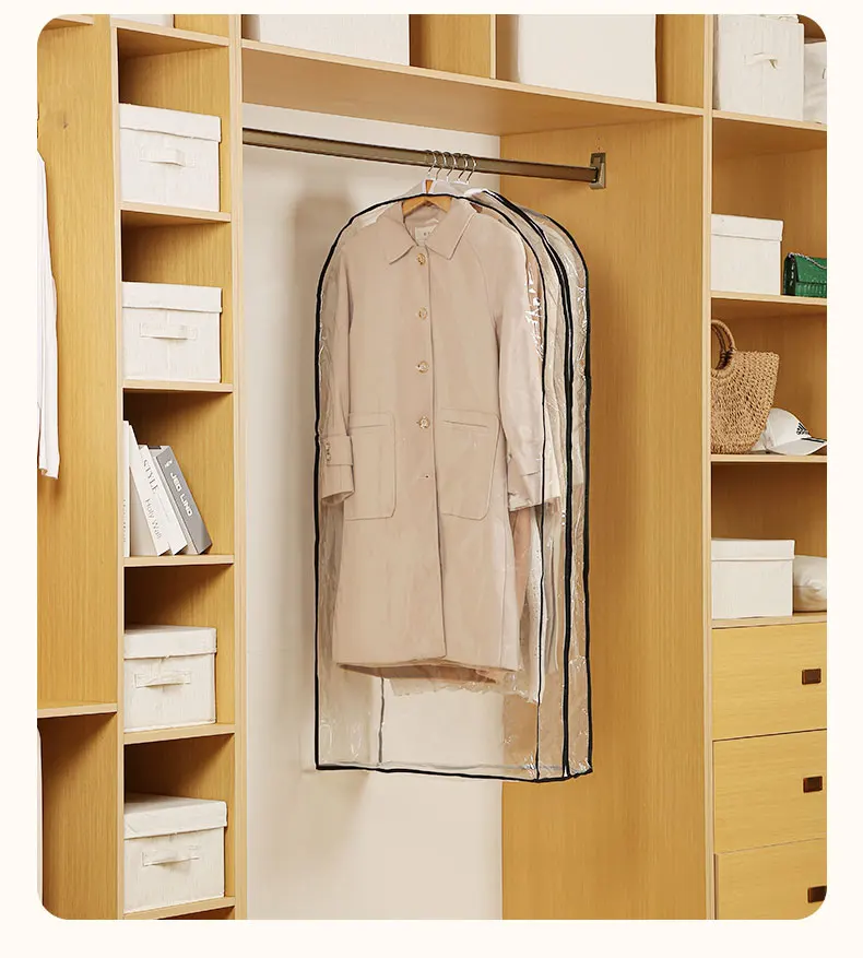 Customized Clothes Hanging Dust Wedding Dress Cover Suit Coat Storage Garment Bags Organizer Wardrobe Hanging Clothing Organizer