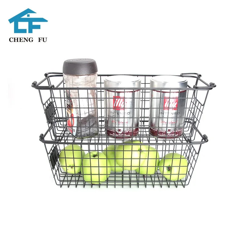 Wholesale Stackable Metal Wire Mesh Storage Basket Wire Mesh Baskets